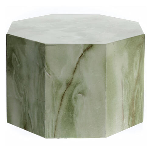 Octagonal funeral urn with shiny onyx effect 5L 1