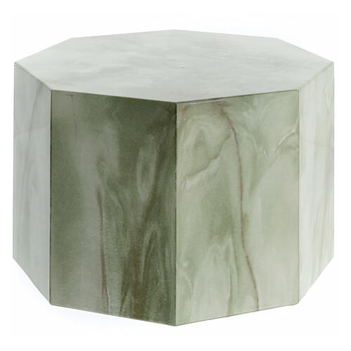Octagonal funeral urn with shiny onyx effect 5L 3