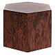 Hexagonal urn, smooth surface with matte root wood look, 5L s3