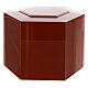 Hexagonal urn, embossed surface with glossy red lacquered finish, 5L s1