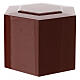 Cremation urn glossy red lacquered hexagonal 5L s3