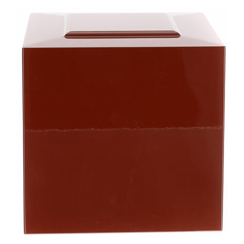 Cubic urn, embossed surface with glossy red lacquered finish, 5L 3