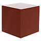 Glossy red lacquered smooth cube urn 5L s1