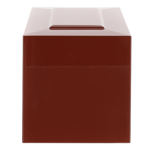 Parallelepiped urn, embossed surface with glossy red lacquered finish, 5L 3