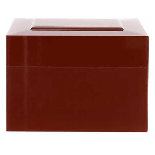 Parallelepiped urn, embossed surface with glossy red lacquered finish, 5L 4