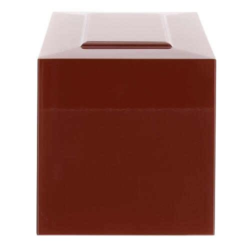 Cremation urn glossy red lacquered ashlar parallelepiped 5L 3