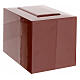 Cremation urn glossy red lacquered ashlar parallelepiped 5L s1