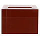 Cremation urn glossy red lacquered ashlar parallelepiped 5L s4