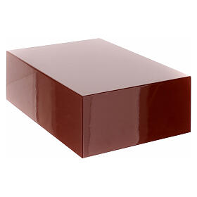 Book-shaped urn, smooth surface with glossy red lacquered finish, 5L