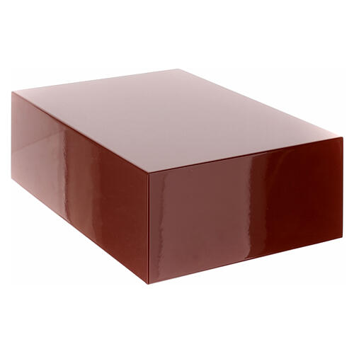 Book-shaped urn, smooth surface with glossy red lacquered finish, 5L 1