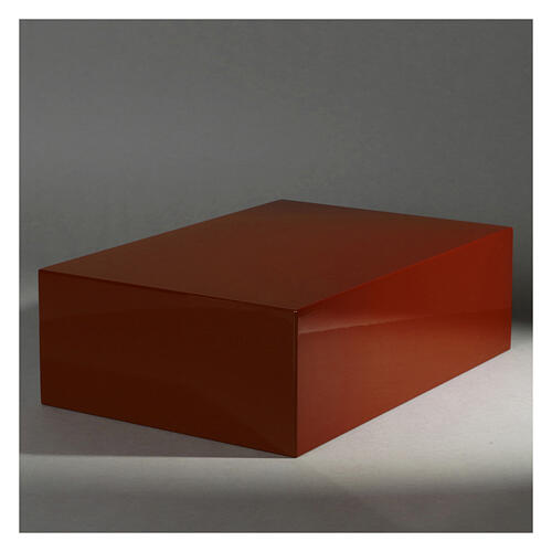 Book-shaped urn, smooth surface with glossy red lacquered finish, 5L 2