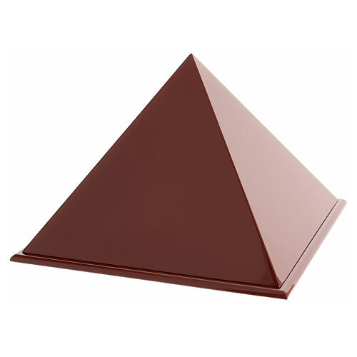 Pyramidal urn, smooth surface with glossy red lacquered finish, 5L 3