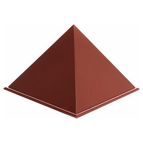 Urne funéraire pyramide lisse laquée rouge brillant 5L