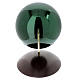 Cremation urn Ovazione, green lacquered steel sphere, mahogany base s3