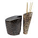 Urna preta com vaso para flores castanho claro 2 peças 32x30x23 cm 5 litros s2
