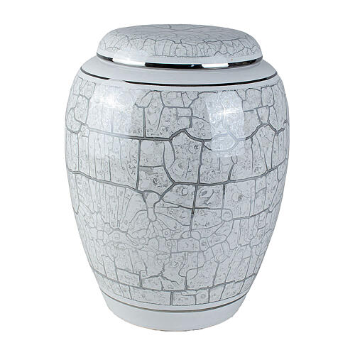 Urna blanca y plata lúcido efecto mármol 20x30 5lt 1