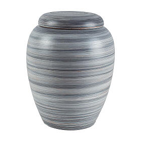 Urne blanche et argentée brillante effet marbré 20x30 cm 5 litres