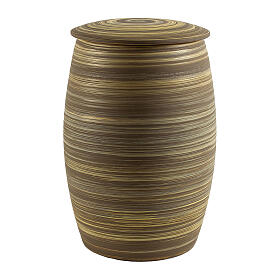 Urne mit braunen und ockerfarbenen Querstreifen, Keramik – 30×20 cm, 5 Liter