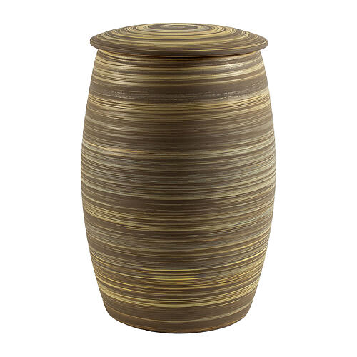 Urna listras horizontais marrom e ocre 20x30 cm 5 litros 1