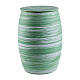 Urna com listras horizontais verdes e brancas 20x30 cm litros s1