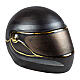 Black motorcycle helmet urn with gold details, 10x9x12 in, 8 litres s1