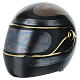 Black motorcycle helmet urn with gold details, 10x9x12 in, 8 litres s1