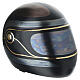 Black motorcycle helmet urn with gold details, 10x9x12 in, 8 litres s3