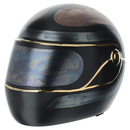 Urna casco da moto nero dettagli oro 25x23x30 cm 8lt 1