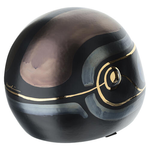 Urna casco da moto nero dettagli oro 25x23x30 cm 8lt 4
