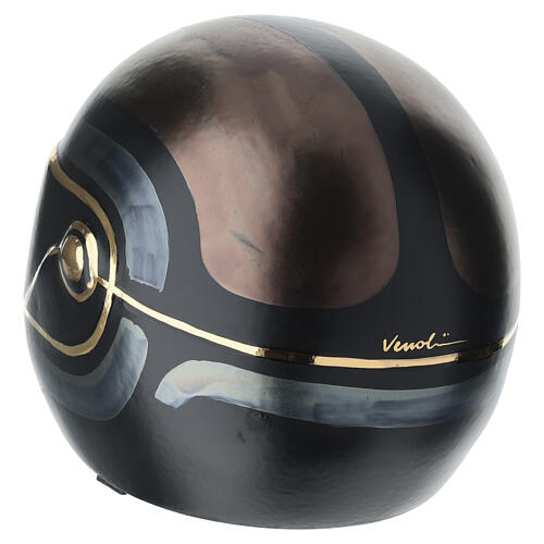 Urna casco da moto nero dettagli oro 25x23x30 cm 8lt 5