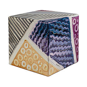 Square Urn with Various Yellow Blue Purple Patterns 20x20x20 cm 5L