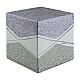 Urne carrée motif géométrique lilas blanc et gris 20x20x20 cm 5 litres s1