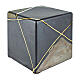 Urne carrée noire et marron motif géométrique 20x20x20 5 litres s1