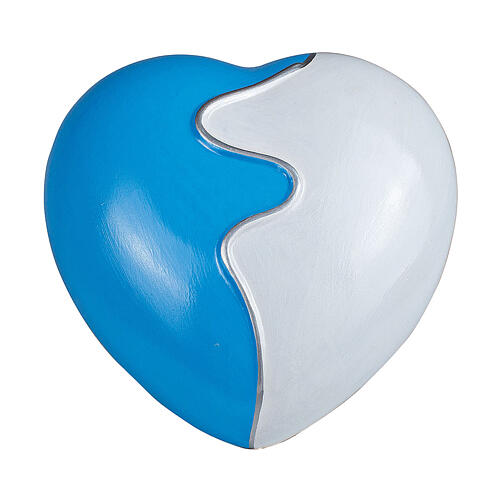 Urne coeur blanc et bleu ciel 14x30x29 cm 5 litres 1