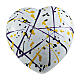 White heart-shaped urn with blue and yellow brushstrokes, 5.5x12x11 in, 5L s1