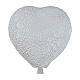 Urne cœur blanc relief fleurs 14x30x29 cm 5 litres s1