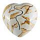 Heart-shaped urn with ochre marble vein effect, 5.5x12x11 in, 5L s1