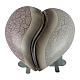 Urn 2 pieces double heart burgundy and brown marble effect 15x40x40 10lt s1