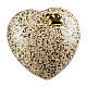 Heart-shaped urn with brown and black dotted pattern and golden hearts, 5.5x12x11 in, 5L s1