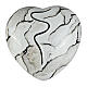 Heart urn with black and white veins marble effect 14x30x29 5lt s1