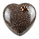 Dotted brown and light brown heart-shaped urn with golden hearts, 5.5x12x11 in, 5L s1