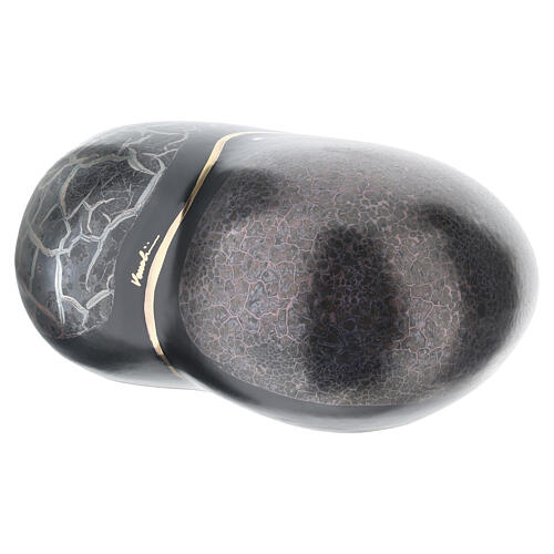 Urna cuore nero dettagli marmo oro 14x30x29 5lt 5