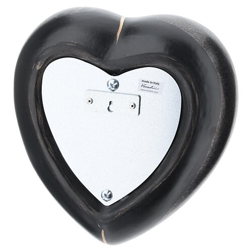 Urna cuore nero dettagli marmo oro 14x30x29 5lt 6