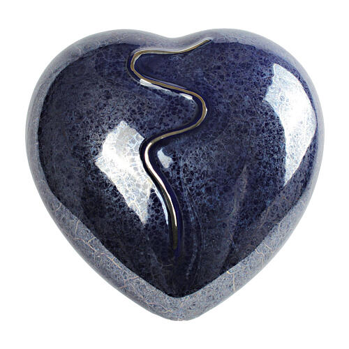 Urna corazón azul noche efecto mármol 14x30x29 5lt 1