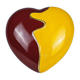 Bordeaux and Yellow Heart Urn, 14x30x29 5L