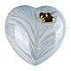 White heart urn with holographic effect and golden hearts, 5.5x12x11 in, 5L s1