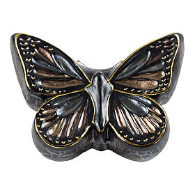 Urne papillon noir détails marron et or 16x38x28 cm 6 litres