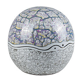 Urne sphère effet marbré gris et violet 25 cm 7 litres