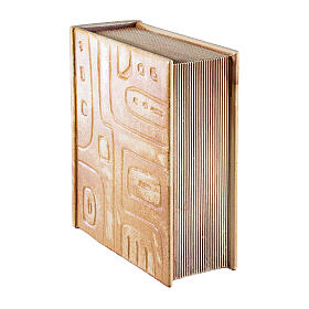 Urna libro marrón claro y oro 26x12x31 5lt