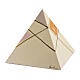 Urne pyramide motif géométrique blanc rose orange 25x26x26 cm 5 litres s1